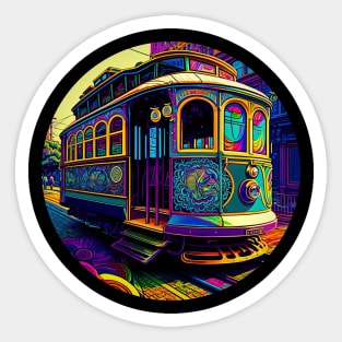 San Francisco Cable Car v1 round (no text) Sticker